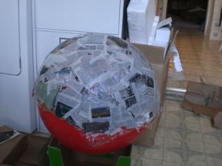 Paper Mache on Exercise Ball