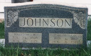 Hampton & Elizabeth (Sayles) Johnson Headstone